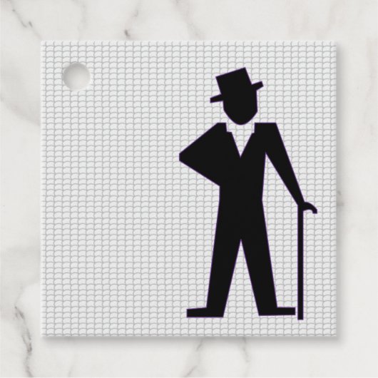 Dancing Man Silhouette mit Top Hat und Cane Geschenkanhänger (Vorderseite)