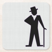 Dancing Man Silhouette mit Top Hat und Cane Rechteckiger Pappuntersetzer (Vorderseite)