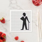 Dancing Man Silhouette mit Top Hut und Cane Papier Serviette (Beispiel)