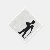 Dancing Man Silhouette mit Top Hut und Cane Papier Serviette (Ecke)