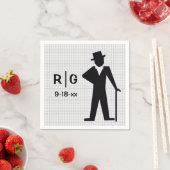 Dancing Man Silhouette Top Hat & Cane Custom Serviette (Beispiel)