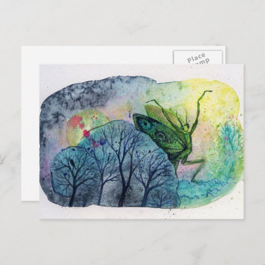 Dancing Mantis Postkarte (Vorne/Hinten)