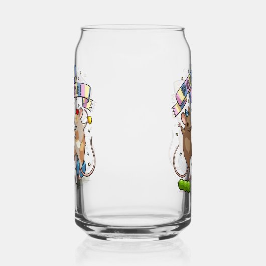 Dancing Mäuse Party Time Banner Confetti & Balloon Dosenglas (Links)