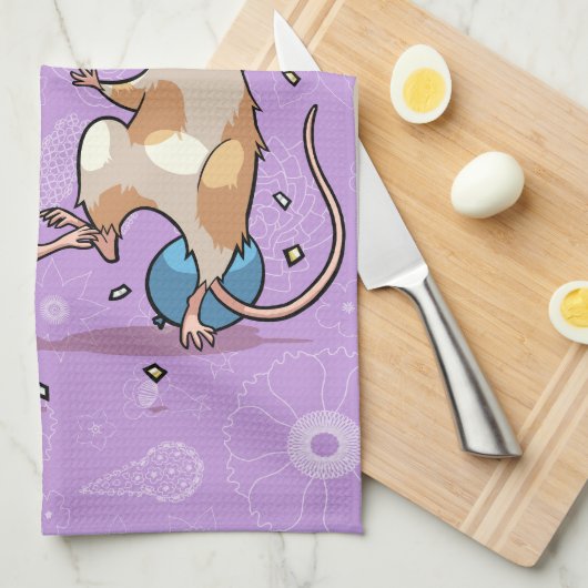 Dancing Mäuse Party Time Banner Confetti & Balloon Geschirrtuch (Viertel Falte)