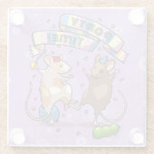 Dancing Mäuse Party Time Banner Confetti & Balloon Glasuntersetzer (Rückseite)