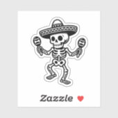 Dancing Mexican Skeleton Aufkleber (Blatt)