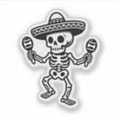 Dancing Mexican Skeleton Aufkleber (Vorderseite)