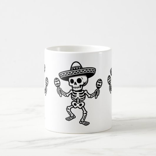 Dancing Mexican Skeleton Kaffeetasse (Mittel)