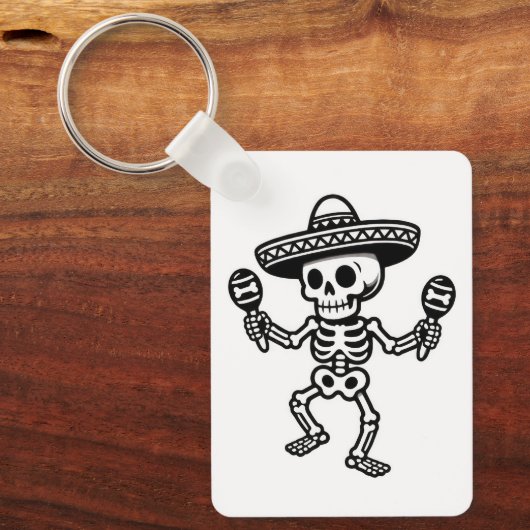 Dancing Mexican Skeleton Schlüsselanhänger (Vorderseite)