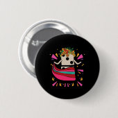 Dancing Mexican Train Domino Blume Funny Glocke Button (Vorne & Hinten)