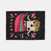 Dancing Mexican Train Domino Blume Funny Glocke Fleecedecke (Vorderseite (Horizontal))