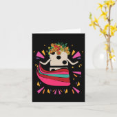 Dancing Mexican Train Domino Blume Funny Glocke Karte (Gelbe Blume)