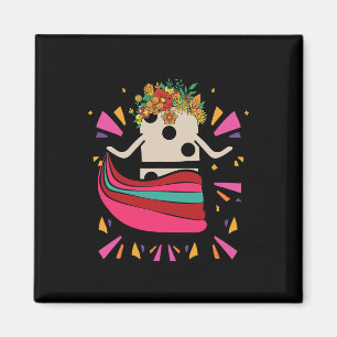 Dancing Mexican Train Domino Blume Funny Glocke Magnet