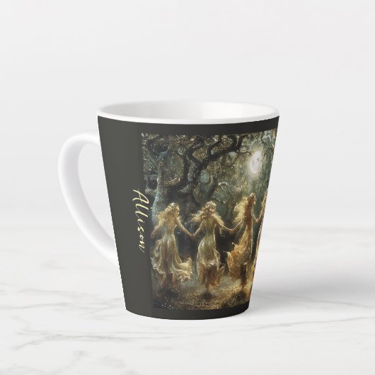 Dancing Moon Goddess Latte Cup Milchtasse (Linke Ecke)