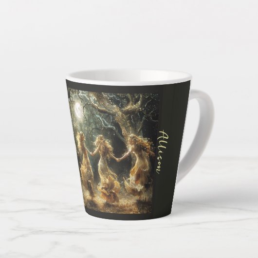 Dancing Moon Goddess Latte Cup Milchtasse (Rechte Ecke)