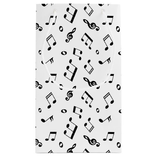 Dancing Musiknote Muster und Monogramm Kleine Geschenktüte (Rückseite)