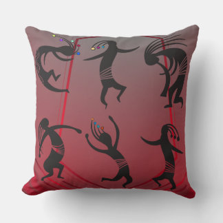 Dancing Native American Kokopelli Throw Kissen
