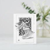Dancing Nymph - Vintage Schwarz-Weiß-Kunst Postkarte (Stehend Vorderseite)