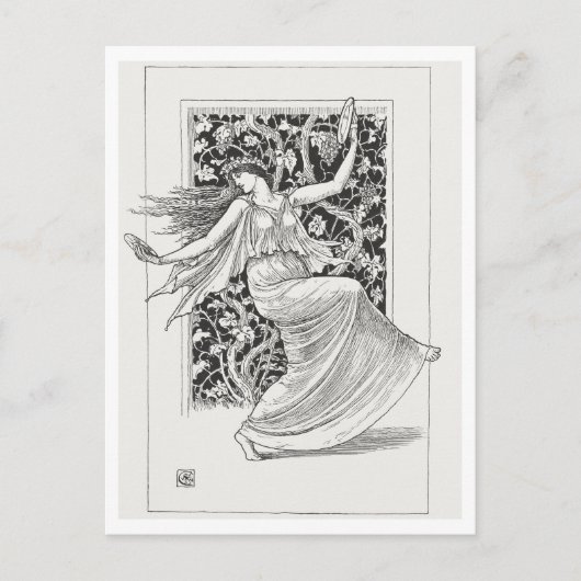 Dancing Nymph Walter Crane Art Postkarte (Vorderseite)