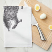 Dancing Owl with Red Feather Geschirrtuch (Viertel Falte)