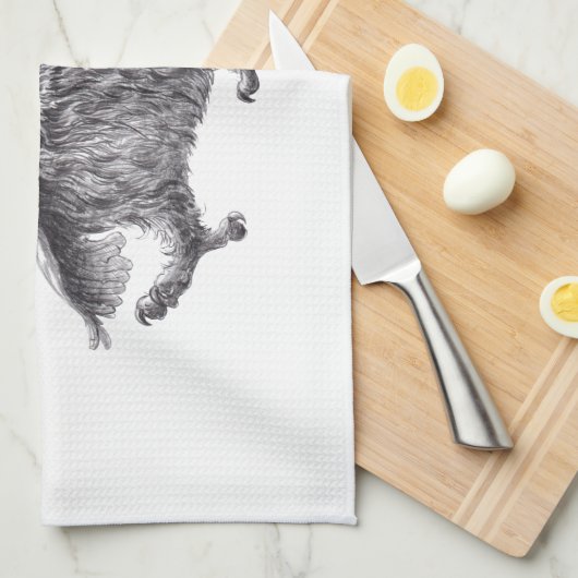 Dancing Owl with Red Feather Geschirrtuch (Viertel Falte)