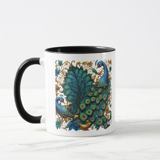 "Dancing Peacock Elegance" Tasse (Links)