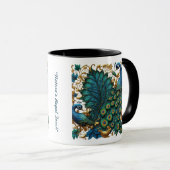 "Dancing Peacock Elegance" Tasse (VorderseiteRechts)