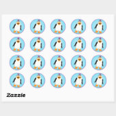 Dancing Penguin Girl Penny Sticker (Blatt)