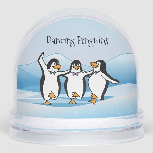 Dancing Penguins Design Snow Globe Schneekugeln (Vorderseite)