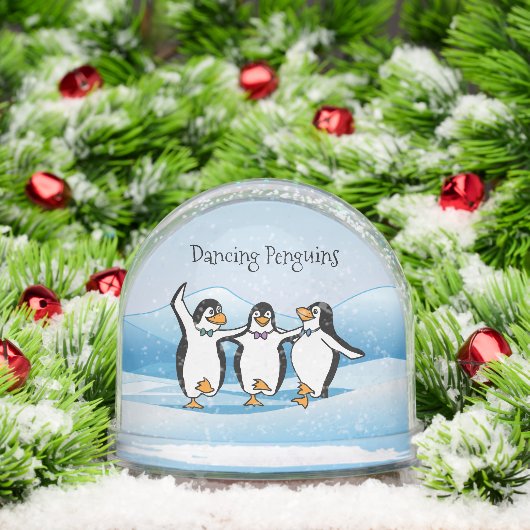 Dancing Penguins Design Snow Globe Schneekugeln (Weihnachten)