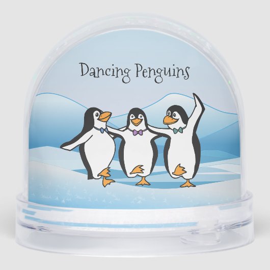Dancing Penguins Design Snow Globe Schneekugeln (Rückseite)