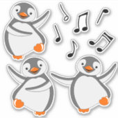 Dancing Penguins Vinyl Stickers Aufkleber (Vorderseite)