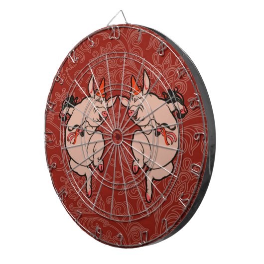 Dancing Pig Antique Niedlich Dancer Dartscheibe (Vorderseite rechts)