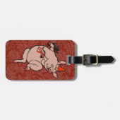 Dancing Pig Antique Niedlich Dancer Gepäckanhänger (Vorderseite horizontal)