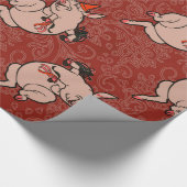 Dancing Pig Antique Niedlich Dancer Geschenkpapier (Ecke)