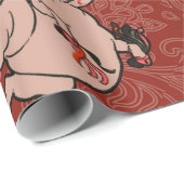 Dancing Pig Antique Niedlich Dancer Geschenkpapier (Rolleneckpunkt)