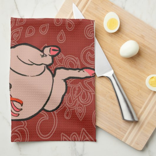 Dancing Pig Antique Niedlich Dancer Handtuch (Viertel Falte)