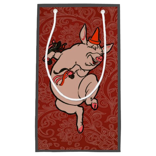 Dancing Pig Antique Niedlich Dancer Kleine Geschenktüte (Vorderseite)