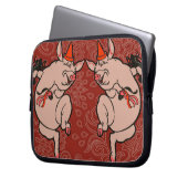 Dancing Pig Antique Niedlich Dancer Laptopschutzhülle (Vorderseite Links)