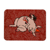 Dancing Pig Antique Niedlich Dancer Magnet (Horizontal)