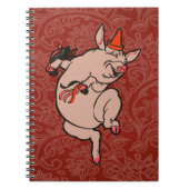 Dancing Pig Antique Niedlich Dancer Notizblock (Vorderseite)