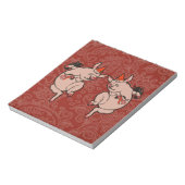 Dancing Pig Antique Niedlich Dancer Notizblock (Rotiert)