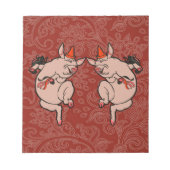 Dancing Pig Antique Niedlich Dancer Notizblock (Vorderseite)