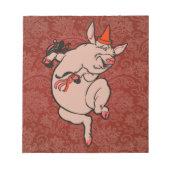 Dancing Pig Antique Niedlich Dancer Notizblock (Vorderseite)
