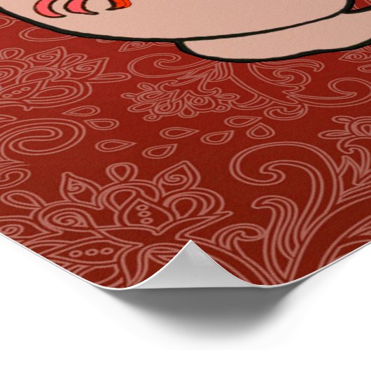 Dancing Pig Antique Niedlich Dancer Poster (Ecke)