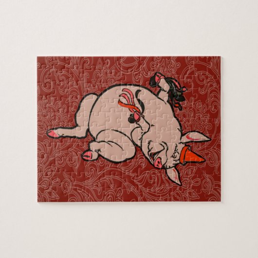 Dancing Pig Antique Niedlich Dancer Puzzle (Horizontal)