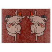 Dancing Pig Antique Niedlich Dancer Schneidebrett (Vorderseite)