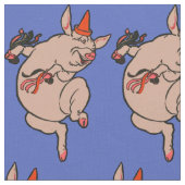 Dancing Pig Antique Niedlich Dancer Stoff (Nahaufnahme)