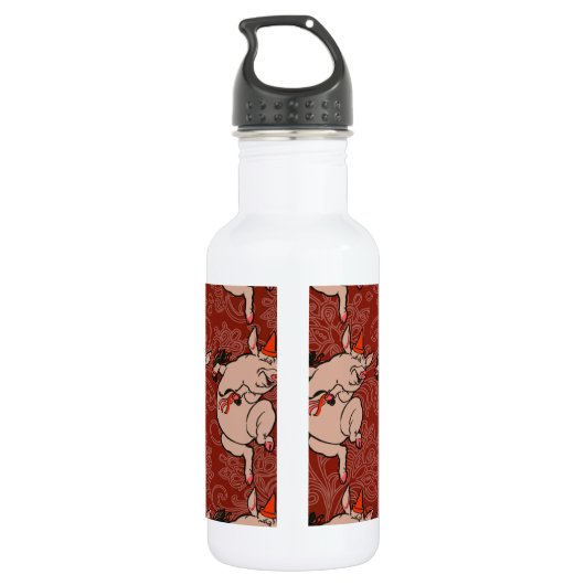 Dancing Pig Antique Niedlich Dancer Trinkflasche (Rückseite)