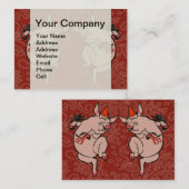 Dancing Pig Antique Niedlich Dancer Visitenkarte (Vorne/Hinten)